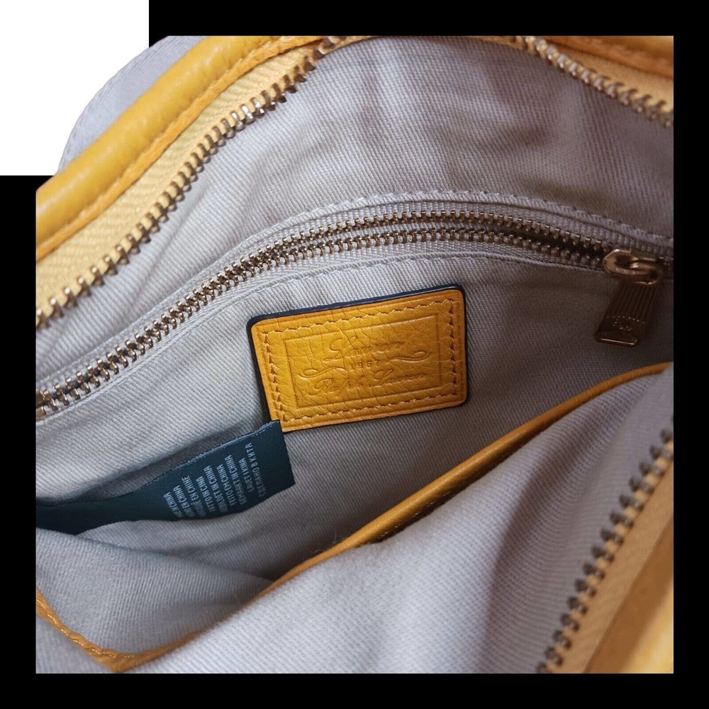 Lauren Ralph Lauren Yellow Leather Crossbody Purse Bag - Picture 11 of 16
